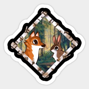 Fox and Bunny Sticker